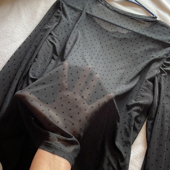 Sheer black long sleeve shirt - Picture 3 of 3